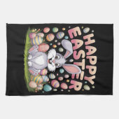 Linge De Cuisine Joyeux Pâques 2025 Oeufs Lapin mignon lapin lapin (Horizontal)