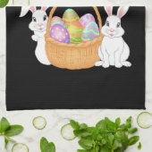 Linge De Cuisine Joyeux Pâques 2025 Oeufs Lapin mignon lapin lapin (Plié)