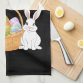 Linge De Cuisine Joyeux Pâques 2025 Oeufs Lapin mignon lapin lapin (Quart Plié)