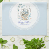 Linge De Cuisine Joyeux Pâques mignonette de lapin de Pâques (Plié)