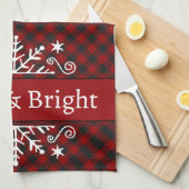 Linge De Cuisine Joyeux plaid et flocon de neige brillant (Quart Plié)