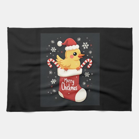 Linge De Cuisine Joyeux poulet de Noël (Horizontal)