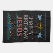 Linge De Cuisine Joyeux pull de Noël Joyeux anniversaire Jésus (Horizontal)
