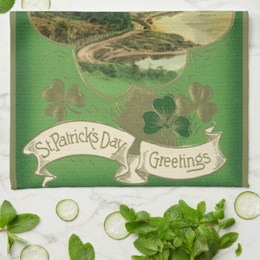 Linge De Cuisine Joyeux Saint-Patrick Château du Trèfle Ancien (Plié)