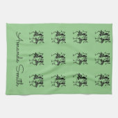 Linge De Cuisine Joyeux Silhouette Dancers Green (Horizontal)