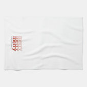 Linge De Cuisine Joyeux texte de Noël Salutation rouge et blanc (Horizontal)