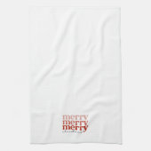 Linge De Cuisine Joyeux texte de Noël Salutation rouge et blanc (Vertical)