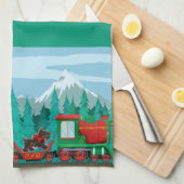 Linge De Cuisine Joyeux train de Noël (Quart Plié)