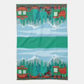 Linge De Cuisine Joyeux train de Noël (Vertical)