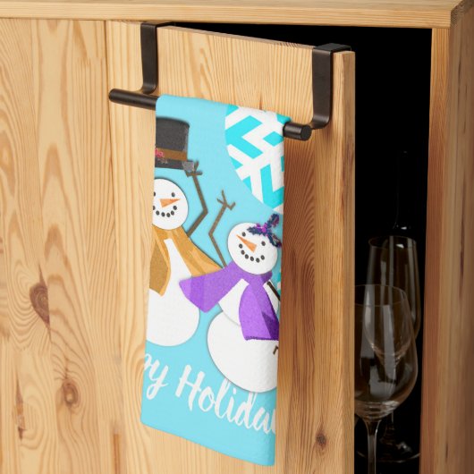 Linge De Cuisine JOYEUX VACANCES : Amis d'hiver (Pliage en tiers)