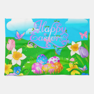 Linge De Cuisine Joyeux vacances de Pâques Bunny Floral tendance Bu