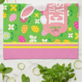 Linge De Cuisine Joyeux vacances de Pâques Bunny Floral tendance Bu (Plié)