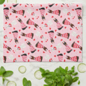 Linge De Cuisine Joyeux Valentines Day Chiens Dobermann (Plié)