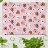 Linge De Cuisine Joyeux Valentines Day Golden Retriever Dogs (Plié)