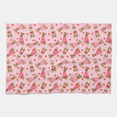 Linge De Cuisine Joyeux Valentines Day Welsh Wire Fox Terrier Chien (Horizontal)