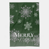 Linge De Cuisine Joyeux vert et flèches de neige brillantes Noël (Vertical)
