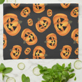 Linge De Cuisine Joyeux visage de Citrouille | Halloween (Plié)