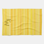 Linge De Cuisine Joyeux Yellow Stripes Fun Initiales Fun (Horizontal)