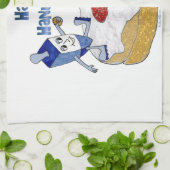 Linge De Cuisine Judaica Happy Hanukkah Dancing Dreidels (Plié)