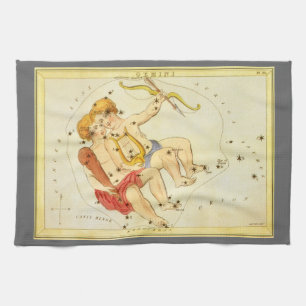 Linge De Cuisine Jumeaux Gémeaux Constellation Vintage Miroir d'Ura