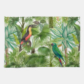 Linge De Cuisine Jungle, tropical,, oiseaux, toucan, perroquets, (Horizontal)