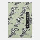 Linge De Cuisine Jungle Zebra Wild Motif & Nom personnalisé (Vertical)
