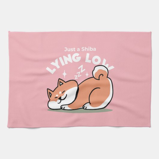 Linge De Cuisine Juste un Shiba allongé bas : mignonne conception S (Horizontal)