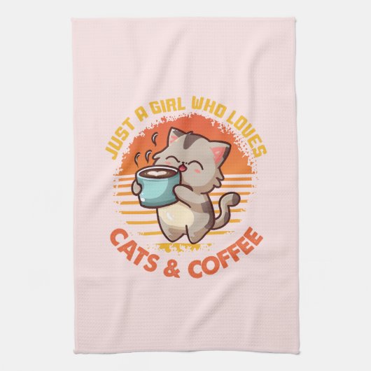 Linge De Cuisine Juste une fille qui aime les chats et le café (Vertical)