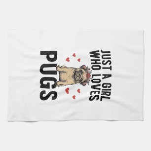 Linge De Cuisine Juste Une Fille Qui Aime Les Pugs Vintage T-Shirt