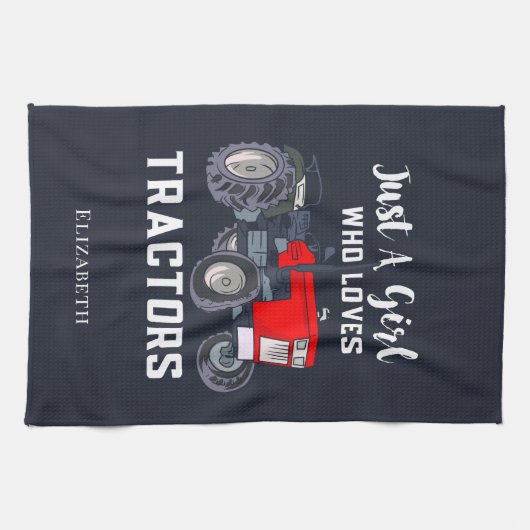 Linge De Cuisine Juste Une Fille Qui Aime Les Tracteurs (Horizontal)