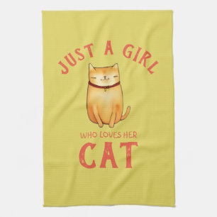 Linge De Cuisine Juste une fille qui aime son chat