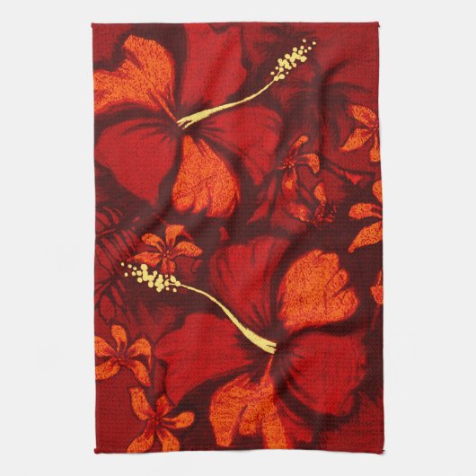 Linge De Cuisine Kahala Hibiscus Hawaiian Tropical Kitchen Towen (Vertical)