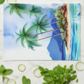 Linge De Cuisine Kai Aloha Island Watercolor Wave (Plié)