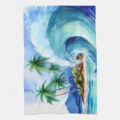 Linge De Cuisine Kai Aloha Island Watercolor Wave (Vertical)