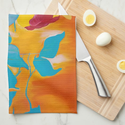 Linge De Cuisine Kakis en baisse en jaune (Quart Plié)