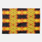 Linge De Cuisine Kaleidoscope Abstrait Jaune Et Brown (Horizontal)