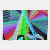 Linge De Cuisine Kaleidoscope Art Rouge Vert Violet Bleu Noir (Horizontal)