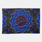 Linge De Cuisine Kaleidoscope avec cercle, dégradé saumon à bleu (Horizontal)