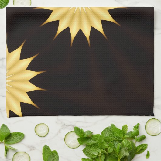 Linge De Cuisine Kaleidoscope Design Bright Yellow Star (Plié)