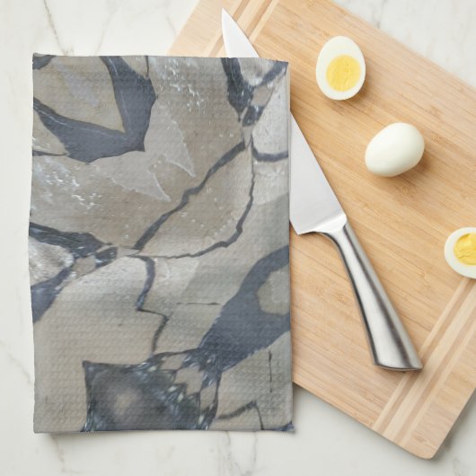 Linge De Cuisine Kaleidoscope Design Motif clair et gris foncé (Quart Plié)