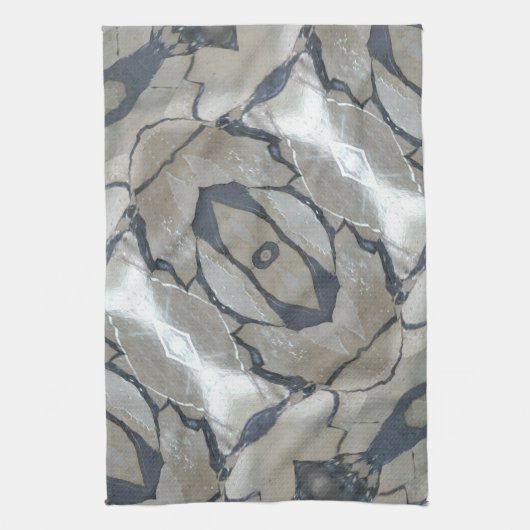 Linge De Cuisine Kaleidoscope Design Motif clair et gris foncé (Vertical)