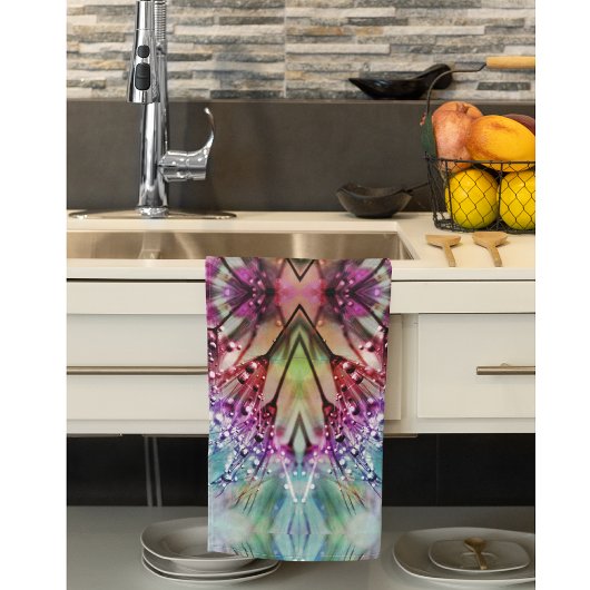 Linge De Cuisine Kaléidoscope Dewdrops : Art Floral Abstrait