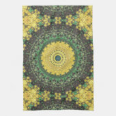 Linge De Cuisine Kaleidoscope jaune et vert Mandala Motif (Vertical)