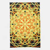 Linge De Cuisine Kaleidoscope Mandala Art Energy Fleur Jaune (Vertical)