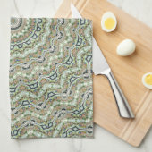 Linge De Cuisine Kaléidoscope vert (Quart Plié)