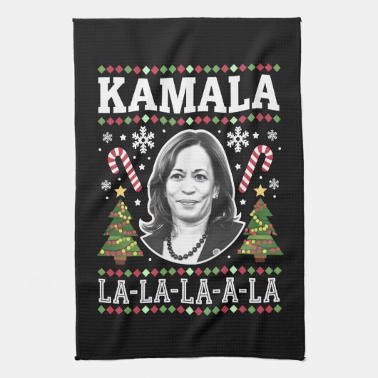 Linge De Cuisine Kamala Harris 2024 Comma de Noël La Xmas (Vertical)