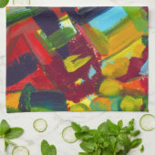 Linge De Cuisine Kandinsky 304 Oeuvre Abstraite colorée (Plié)