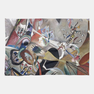 Linge De Cuisine Kandinsky En Gris Oeuvre Abstraite