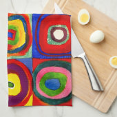 Linge De Cuisine Kandinsky Farbstudie Quadrates Cercles Art (Quart Plié)