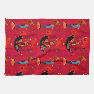 Linge De Cuisine Kandinsky Rouge Noir Art Abstrait